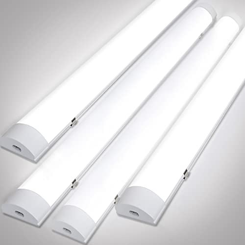 Randaco Lot de 4 Réglettes LED Étanches 60CM 18W 1530LM, Sans Scintillement IP65, Blanc Neutre 4000K, Plafonnier LED Atelier pour Garage Cave Bureau