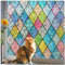 Beautysaid Rainbow Privacy Window Film: Stained Glass, No-Glue Frosted Window Film, Static Cling Film (Multicolor, 44.5x200cm）