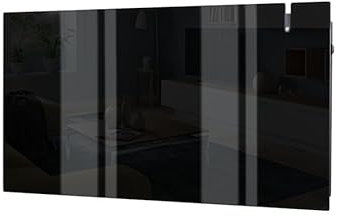 Radialight Aetheria Black Glass Wifi Electric Panel Heater/Radiator, Wall Mounted + Timer. Modern, Stylish Infrared Convector Radiator (1500W)