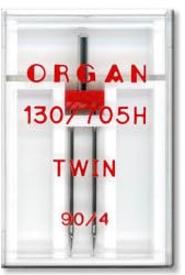 ORGAN Nähmaschinennadeln Universal Jeans Leder Stretch Jersey Microtex Quilting Embroidery 130/705 H (Zwillingsnadel - 90-4mm)