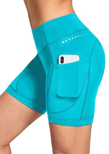 baleaf Radlerhose Damen Gepolstert 4D Fahrradhose Radhose Gepolstert Kurz Radunterhose Rennrad Hose Fahrrad Unterwäsche Radbekleidung Aquamarinblau L