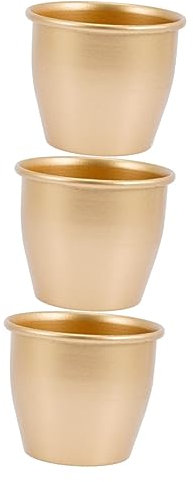 PHENOFICE 3st Blumentopf Blumenverzierungen Pflanztöpfe Für Den Innenbereich Bonsai-übertopf Blumenpflanze Pflanzenvase Drinnen Schüssel Blumenhalter Saftiger Pflanzentopf Eisen Golden
