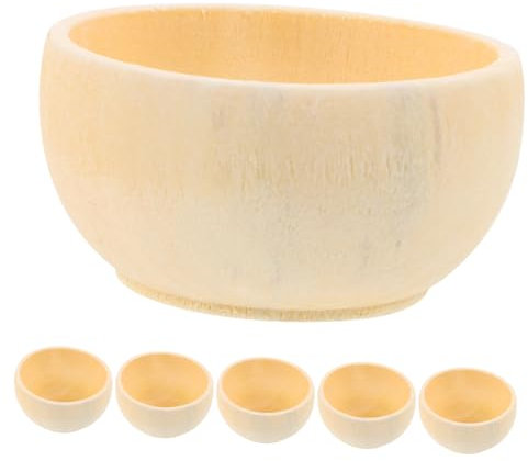 Anneome 5piezas Cuencos De Madera Unidades Perfectos Para Manualidades Sin Pintar