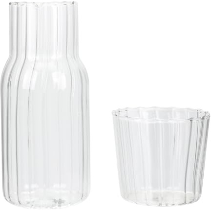 Cabilock Carafe À Eau Froide 500 Ml Avec Couvercle En Verre Borosilicaté Et Tasse Intégrée Pichet Polyvalent Pour Maison Bureau Pique- Et Fête