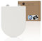 instmaier Toilettendeckel mit Absenkautomatik | Weiß | TÜV geprüft | D-Form | Toilettensitz aus Duroplast | Quick Release Funktion