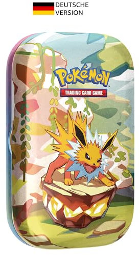 Pokémon-Sammelkartenspiel: Mini-Tin-Box Karmesin & Purpur – Prismatische Entwicklungen: Blitza (2 Boosterpacks & 1 Münze)