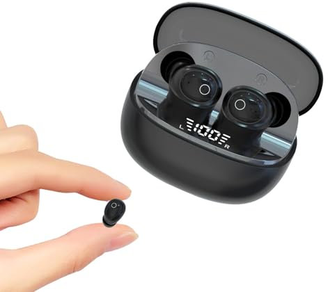 TWS Écouteurs Bluetooth 5.4 invisibles petits écouteurs sans fil pour petites oreilles ENC antibruit doux et confortable pour le sommeil, le travail, l'étude, le sport