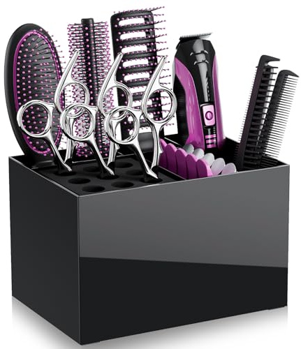 Noverlife Friseur Werkzeug Aufbewahrungsbox, Scherenhalter Organizer | Stabile Friseurbox, mehrfächig, für Scheren, Kämme, Clips, Bürsten, Friseursalon, Barbier, Kosmetikstudio, Stylist