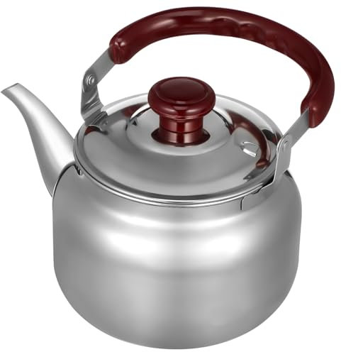 Gatuida Hervidor De Agua Silbante De Acero Inoxidable Capacidad Grande Resistencia Al Calor Para Cocina De Inducción y Gas Tetera Vintage Segura Con Mango Ergonómico Para Infusión De Té