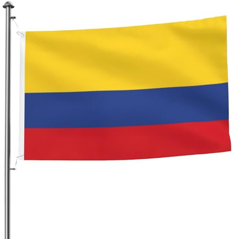 Drapeau de la Colombie 1,5 x 2,4 m Drapeau double face – Bannière robuste d'extérieur et de jardin, parfaite pour chambre à coucher et jardin
