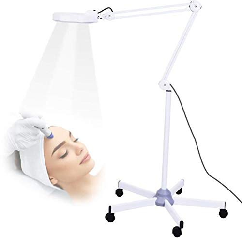 5X Magnifier Lamp,Floor Lamp, Magnifying Glass, Foldable Swivel, Height Adjustable for Beauty Manicure Tattoo Skincare Equipment