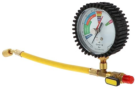 Happyyami Manometer für Stickstoffdruck Hochwertiges Druckmessgerät für Klimaanlagen und Kühlsysteme Einfach zu Bedienen Großer Bildschirm Langlebig für Präzise Tests