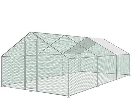 Hönsgård med gångavstånd till höns, hönshus for utomhusbruk, for 10-12 höns, stor bur for utomhusbruk, galvaniserad(6 * 3 * 2)