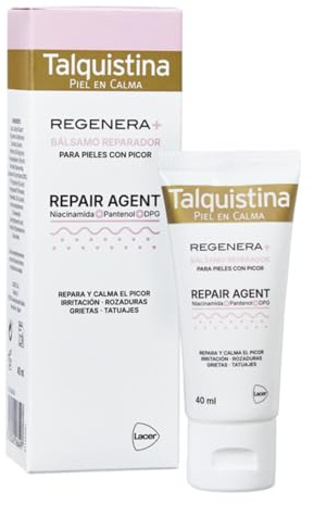 TALQUISTINA - Regenera +, Bálsamo Reparador 40 ml, Alivio de Picor, Irritaciones, Grietas, Rozaduras y Tatuajes, Acción Balsámica y Calmante, Alivio Eficaz, Suave y Ligera, Fácil Absorción