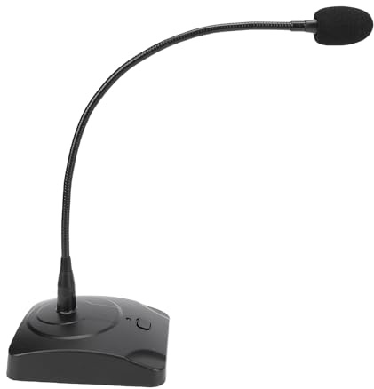 Plyisty Microfono Cablato a Collo di Cigno da Tavolo, Pickup Capacitivo Sensibile Risposta in Frequenza 100Hz 16KHz, con Collo di Cigno in Metallo Regolabile a 360 Gradi Flessibile