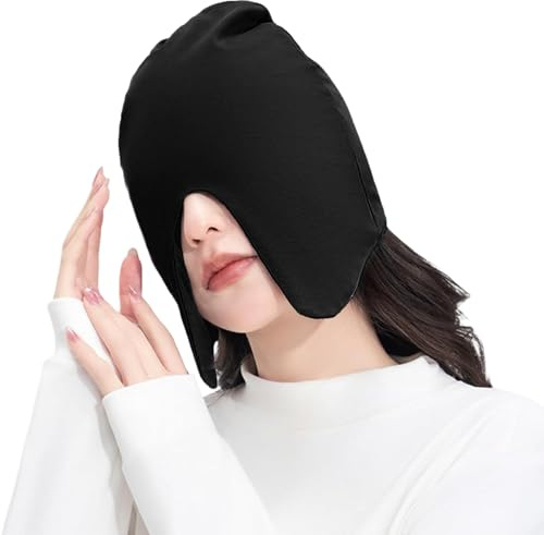 Hårhätta – ljusblockerande mask med ögonskydd | huvudskydd – för resor hotell tupplur meditation hem ljust rum