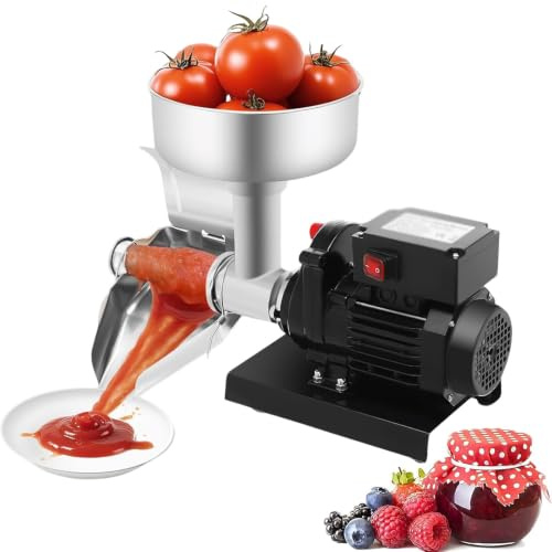 Passaverdure Elettrico 450W in Acciaio Inox, Macchina per Salse Commerciale, Coclea in Acciaio Inox per Conservazione Casalinga e Chef