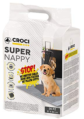 Croci Super blöjaktiverade kol – hygieniska mattor för hundar 57 x 84 cm – 30 stycken, underdynor för hundar och husdjur, för kissande hund och katt ultraabsorberande engångs, anti-rivning och