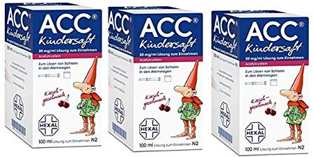 ACC Kindersaft 20 mg / 3er Spar-Set:(3x100 ml Lösung) zum Einnehmen - Kirschgeschmack
