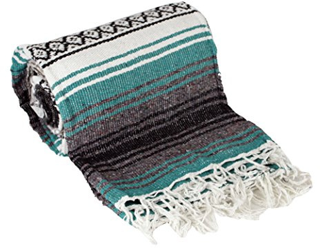 Canyon Creek Authentic Mexican Yoga Falsa Blanket (Teal)