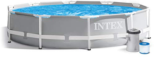 7in1 Set Gartenpool Prism 305 x 76 cm Metal Frame Pool mit Filterpumpe 1250 L/Stunde INTEX 26700