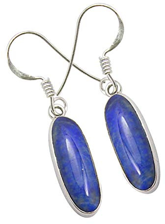SilverStarJewel Damen Ohrringe 925 Sterling Silber Lapislazuli 3,8 cm