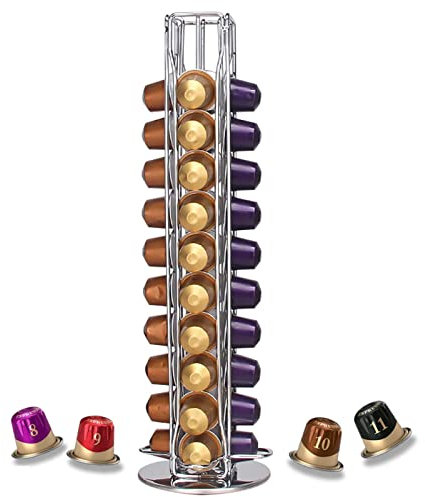 Coffee Pods Holder for Nespresso, Coffee Capsules Holder Stand for Nespressoo, Nespresso Coffee Pod Storage Rack for 40 Pcs Capsules (Coffee pods not included). For Nespresso Pods or capsules Only