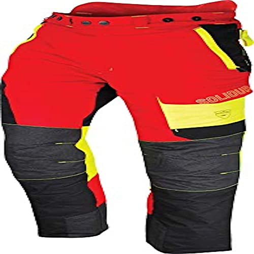 Solidur COPA3ARE - Comfy Typ A Klasse 3 Kettensägenhosen - Außergewöhnlicher Komfort und Schutz - Sicheres und funktionelles Design - Größe XS - Rot