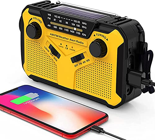 Solar Weather Radio Emergency Crank Radio With Weather Alert And Smart Phone Charger 2500mah Portable Hand Crank Radio With Noaa Am Fm,led Camping Flashlight, Great Emergency Supplies