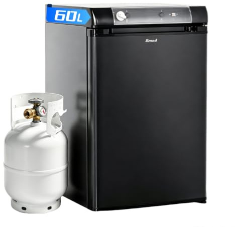 Smad Gas Fridge 60L, Camping 12V/240V/Gas, Portable Absorption Fridge