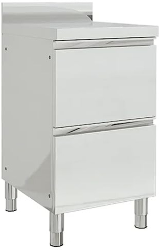 vidaXL Gastro Küchenschrank mit 2 Schubladen Edelstahlschrank Arbeitsschrank Arbeitstisch Schrank Gastronomie Schubladenschrank Edelstahl