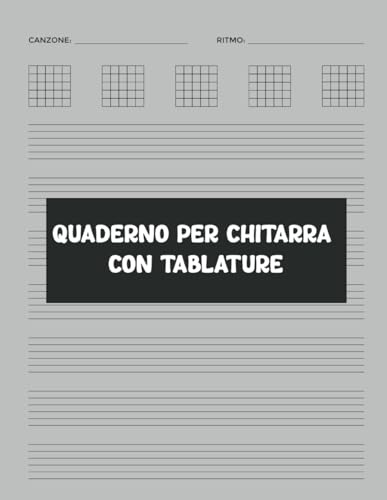 Quaderno per chitarra con tablature: Chitarra Tablature Libro bianco con 110 pagine di tablature e diagrammi di accordi - Formato A4 per chitarrista ... indice vuoto per numeri di pagina e titoli)