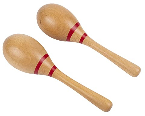 Maracas for Adults, Wooden Hand Percussion Rattles Sand Hammer Music Instrument with Clear and Professional Sounds for Live Performances,Concert, Recording Sessions (Natural)