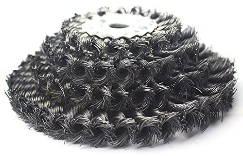 Roue en fil d'acier torsadé Brosse de meulage Tête de coupe-herbe pour tondeuse à gazon Plateau de disque de coupe Polissage Meuleuse d'angle rotative électrique, 125 mm étroit (22),h