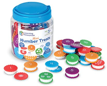 Learning Resources Mini Number Treats, Toddler Learning Toys, Learning & Education Toys, Montessori Toys for Kids, Baby & Toddler Toys, 40 Pieces, Ages 3+