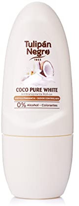 Tulipano Nero Antitraspirante Roll-on Coco Pure White 50 ml, 0% Alcol e Coloranti, Sudore Controllato