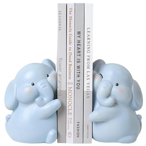 Niedliche dekorative Buchstützen, Elefanten-Design, einzigartige Buchstützen zum Halten von Büchern, kreativer Harz-Buchhalter, Stopper für Zuhause, Büro, Schreibtisch, Bücherregal, Dekoration