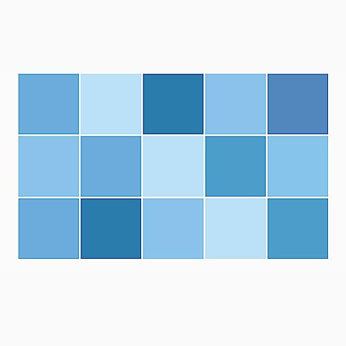 Ulticool Dekoration Aufkleber Fliesen - Blau Hellblau Farben - 15x15 cm - 15 Stück Selbstklebende Klebefolie Fliesenaufkleber - für die Badezimmer - WC - Küche - Klebefliesen - Sticker Abwaschbar