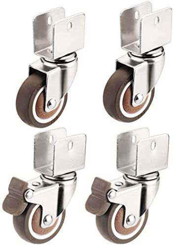Rad 2 Zoll 160 kg Gummi mit Bremse, geräuschlos, universell drehbar, für Babybett, Blumenständer, Kinderbettrollen für Hartholz, FI, 4 Drehgelenke, 22 mm Schlitz (Farbe: 4 Drehgelenke, Größe: 22 mm Sc