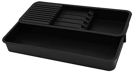 Scatola organizer per coltelli, blocco di protezione per coltelli, supporto per coltelli da cassetto con separatore rimovibile, portacoltelli e vassoio posate per bacchette, pelapatate, coltelli,