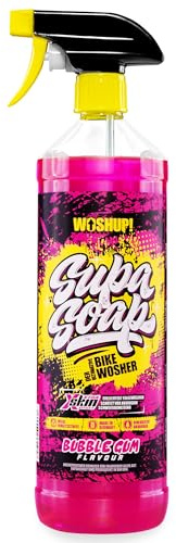 WOSHUP! SupaSoap Fahrradreiniger 1000 ml Xtra Skin Schutzfilm Premium Bike Cleaner für Fahrräder und E-Bikes Reinigungsspray Biologisch Abbaubar Fahrradreiniger (1 Liter Bubble Gum)
