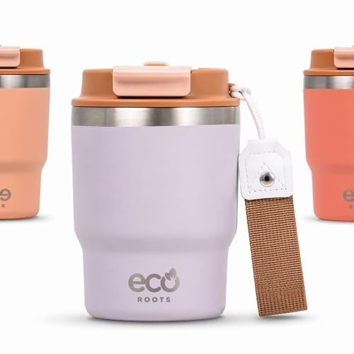 ECOROOTS Evergreen - Termo Café para Llevar 360 ml I Taza Térmica Antigoteo Sin BPA I Vaso Térmico para Café I Acero Inoxidable I Travel Mug para Bebidas Frías y Calientes I Vaso playa (LILA LAVANDA)