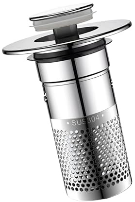 Bouchon de drainage pour évier de salle de bain | Filtre de drainage d'évier de 80 mm de long, passoire de drainage d'évier de salle de bain en acier inoxydable, passoire D