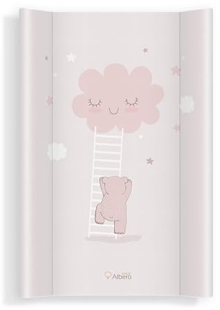 Wickelauflage 2 keil Wickelkommode harter Wickelmulde für Babybett 70x47 für Mädchen und Junge Abwaschbar PT70 435 Walk in the Clouds rosa