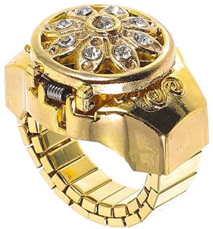 SOIMISS Elegante Armbanduhr Für Damen Und Herren Runde Fingeruhr Bezauberndes Blumen-design
