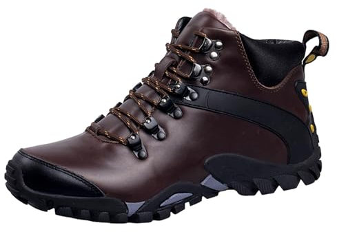 Herren-Schneestiefel, modisch, lässig, Sneaker, atmungsaktiv, flache Unterseite, Freizeitschuhe, Winter, gepolstert, warm, Herrenstiefel, erste leichte Jagdbekleidung, braun, 40 2/3 EU