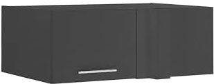 möbelando Aufsatzschrank >LAUNDREEZY< in Anthrazit mit Stangengriff, 100x38x68 cm, beidseitig montierbare Drehtür, Pflegeleichte Matte Oberfläche, robuste Holzwerkstoff-Konstruktion, einfache Montage