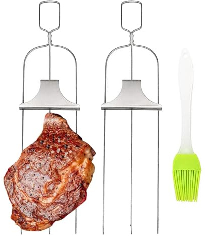 Spiedini per grigliare, spiedini da barbecue per grigliare - Bastoncini riutilizzabili in acciaio - Utensili da cucina a 3 pin per spiedini da barbecue per frutta, maiale, pesce