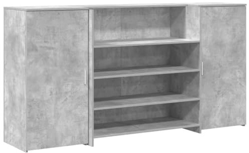 VidaXL Mostrador De Recepción Gris Hormigón 200 X 50 X 103,5 Cm, Mostrador De Recepción De Oficina, Mostrador De Caja