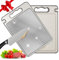 BOYUNSHI Cutting Board for Kitchen Double Sided 304 Stainless Steel & Wheat Straw Chopping Boards, Scratch Resistant Mesh Design, Non Toxic Chopping Board for Meat and Vegetables, Dishwasher Safe